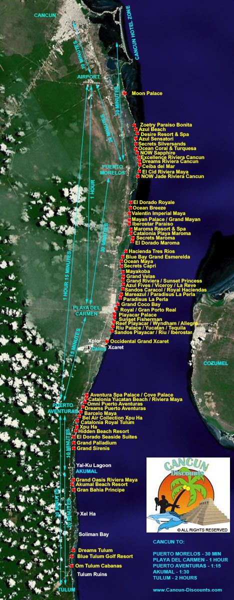 Riviera Maya Hotel Map 2012