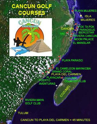 Cancun Golf Map 